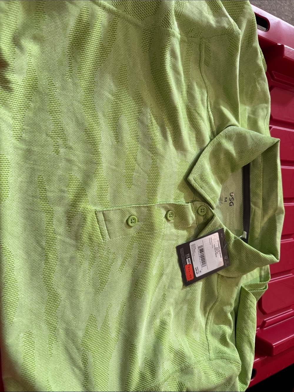 DSG Men's Lime Green Textured Polo